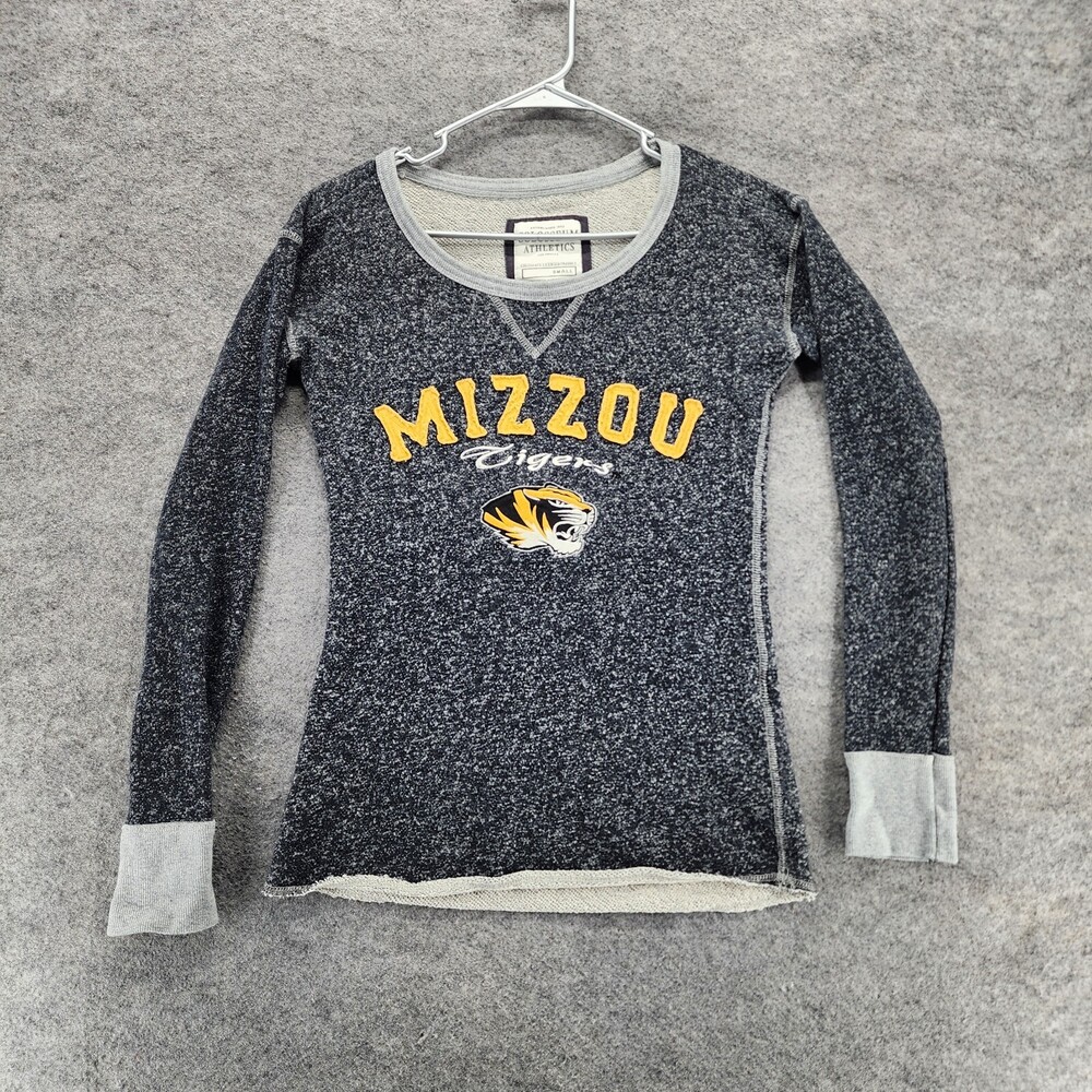 Missouri Tigers Shirt Womens Small Colosseum Athletics Long Sleeve Gray Mizzou